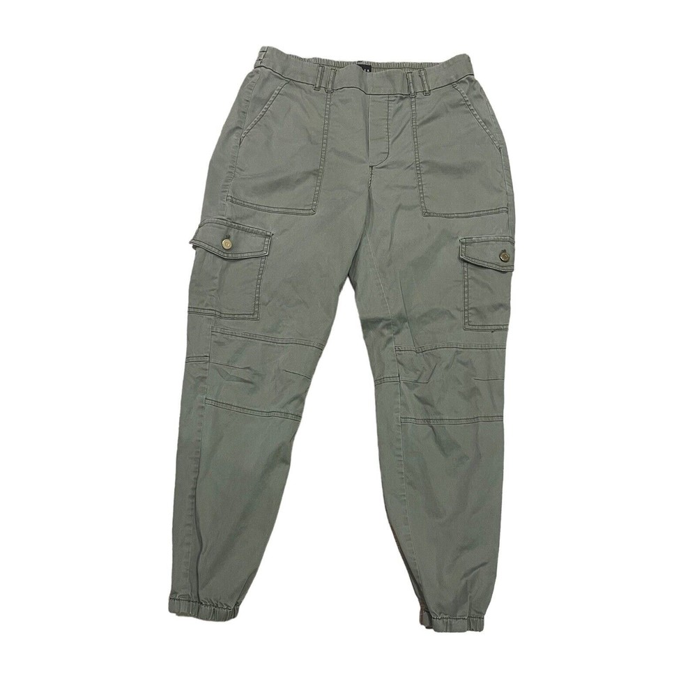 White House Black Market The Jogger Green Cargo Pockets Pants Sz 6